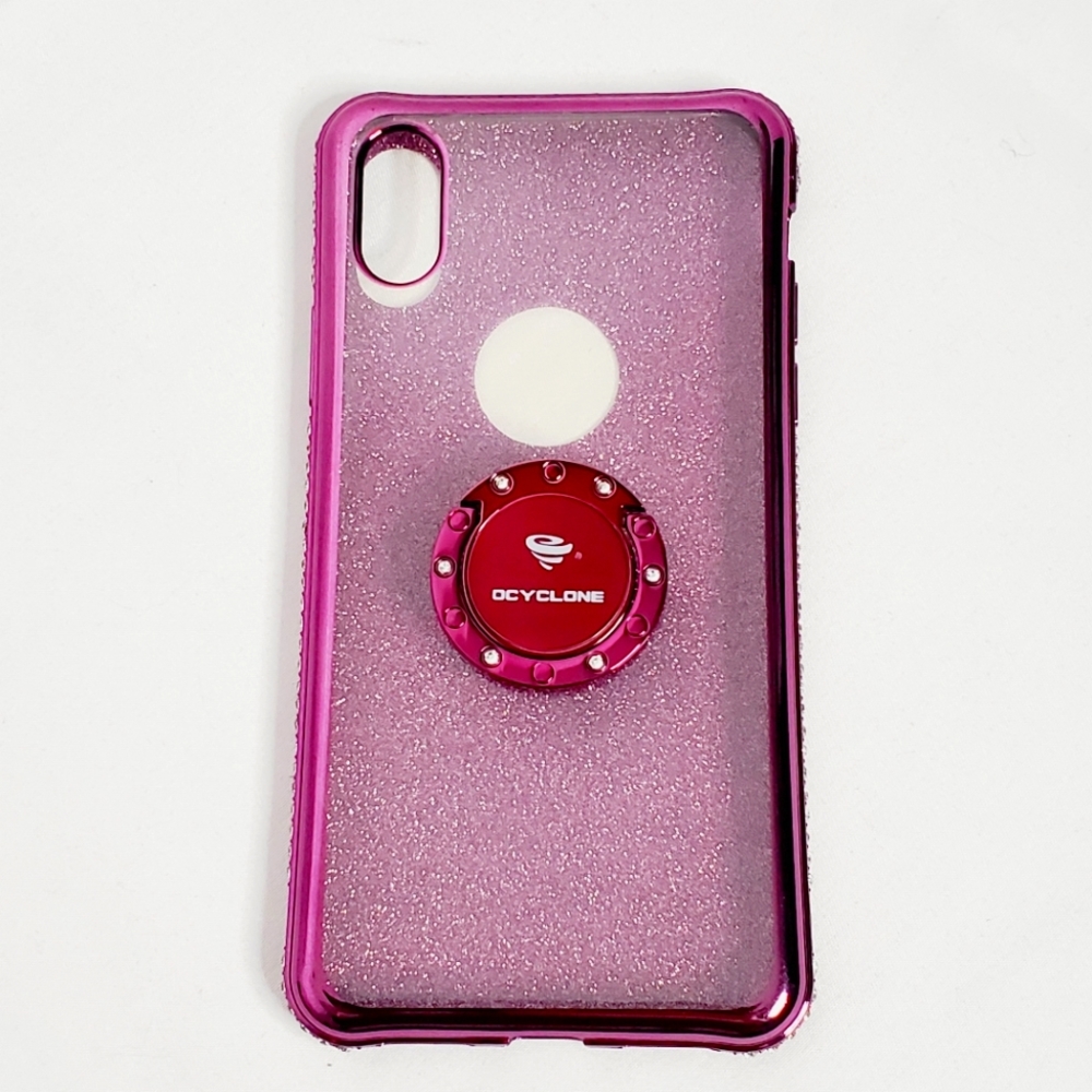 Ocyclone Case for iPhone X - Purple Glitter Ring w/ Detachable Neck Lanyard